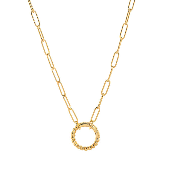 Pendant Necklace Retro Style Titanium Steel Geometric Pattern Electroplating Unisex Pearl