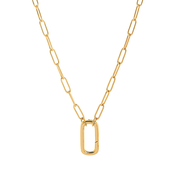 Pendant Necklace Retro Style Titanium Steel Geometric Pattern Electroplating Unisex Pearl