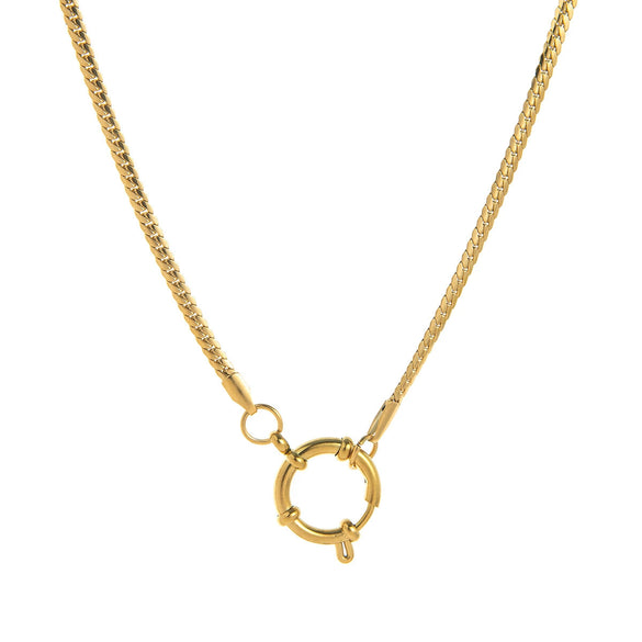 Pendant Necklace Retro Style Titanium Steel Geometric Pattern Electroplating Unisex Pearl