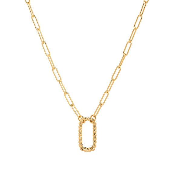 Pendant Necklace Retro Style Titanium Steel Geometric Pattern Electroplating Unisex Pearl