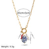 Pendant Necklace Retro Style Titanium Steel Geometric Pattern Electroplating Unisex Pearl