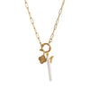 Pendant Necklace Retro Style Titanium Steel Geometric Pattern Electroplating Unisex Pearl