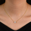 Pendant Necklace S925 Sterling Silver Marquise Zircon Geometric Cross Chain Women's