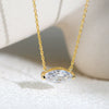 Pendant Necklace S925 Sterling Silver Marquise Zircon Geometric Cross Chain Women's