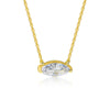 Pendant Necklace S925 Sterling Silver Marquise Zircon Geometric Cross Chain Women's