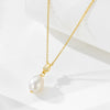 Pendant Necklace S925 Sterling Silver Natural Baroque Pearl Geometric Style Women's Cross Chain