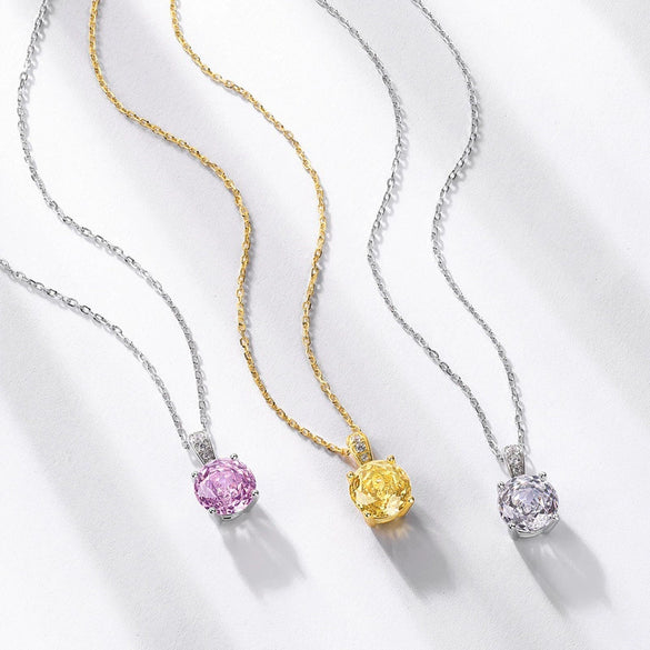 Pendant Necklace Silver Geometric Light Luxury Set With Diamonds
