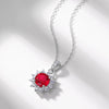 Pendant Necklace Silver Inlay Cultivated Color Treasure Geometric Style Set With Diamonds