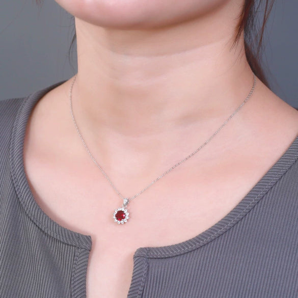 Pendant Necklace Silver Inlay Cultivated Color Treasure Geometric Style Set With Diamonds