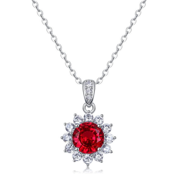 Pendant Necklace Silver Inlay Cultivated Color Treasure Geometric Style Set With Diamonds