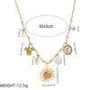 Pendant Necklace Stainless Steel Animal Zodiac Pattern Knotted Rope Chain With Vacuum Electroplating