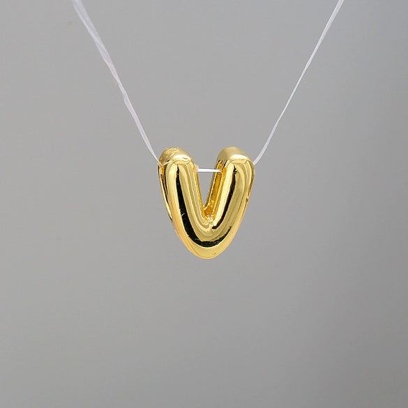 Pendant Necklace Stainless Steel Copper Electroplating Letter Shape Personality Unisex