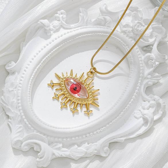 Pendant Necklace Stainless Steel Geometric Devil's Eye Electroplating