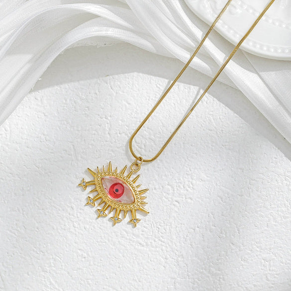 Pendant Necklace Stainless Steel Geometric Devil's Eye Electroplating