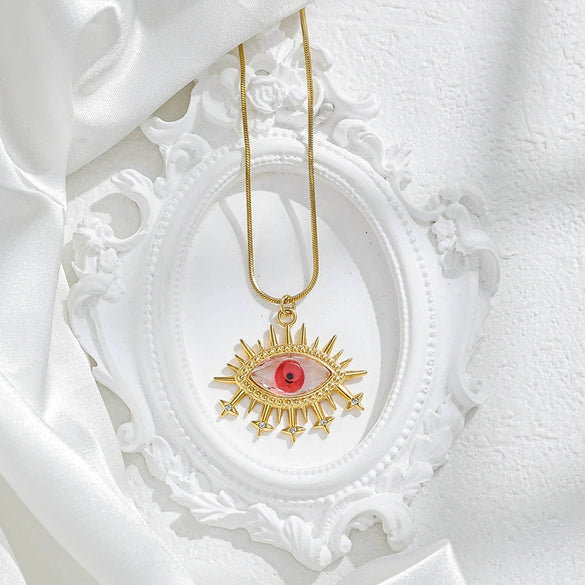 Pendant Necklace Stainless Steel Geometric Devil's Eye Electroplating