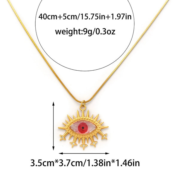 Pendant Necklace Stainless Steel Geometric Devil's Eye Electroplating