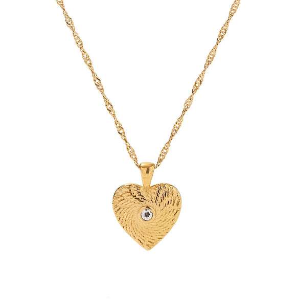 Pendant Necklace Stainless Steel Geometric Inlaid Diamond Electroplating Cold Retro Elegant Women's Style