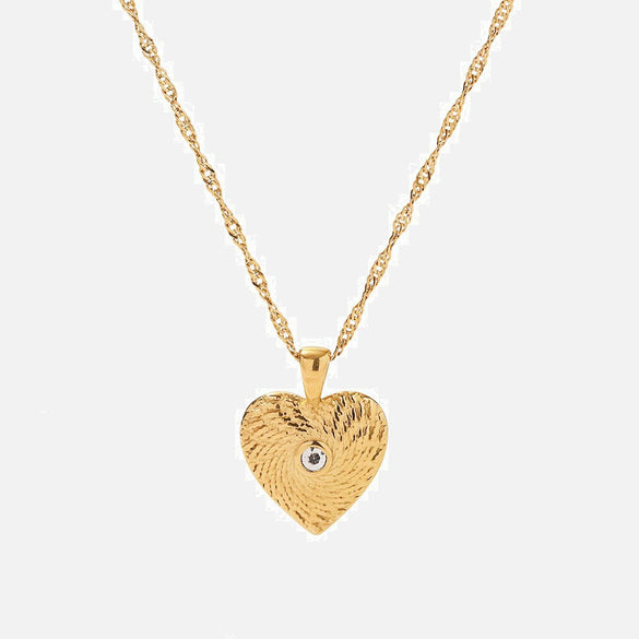 Pendant Necklace Stainless Steel Geometric Inlaid Diamond Electroplating Cold Retro Elegant Women's Style