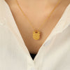Pendant Necklace Stainless Steel Gold Plated Vintage Fashion Design