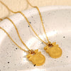 Pendant Necklace Stainless Steel Gold Plated Vintage Fashion Design
