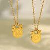 Pendant Necklace Stainless Steel Gold Plated Vintage Fashion Design