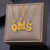 Pendant Necklace Stainless Steel Gold Plated With Letter Pattern