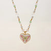 Pendant Necklace Stainless Steel Heart Shape Electroplating Women's String Of Pearls