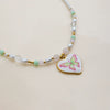 Pendant Necklace Stainless Steel Heart Shape Electroplating Women's String Of Pearls