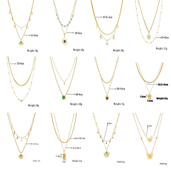 Pendant Necklace Stainless Steel Heart Shape Electroplating