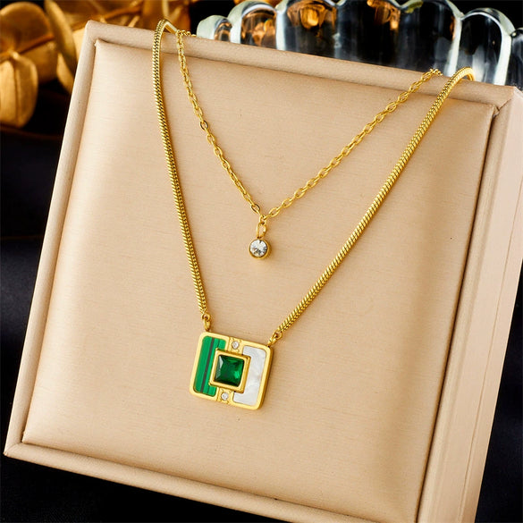 Pendant Necklace Stainless Steel Heart Shape Electroplating