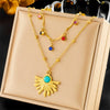 Pendant Necklace Stainless Steel Heart Shape Electroplating