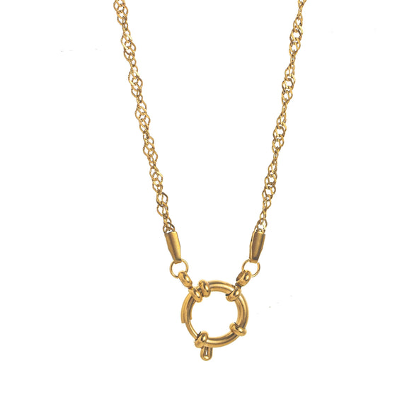 Pendant Necklace Stainless Steel Heart Shape Furnace Vacuum Plating 18K Gold Color