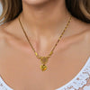 Pendant Necklace Stainless Steel Heart Shape Furnace Vacuum Plating 18K Gold Color