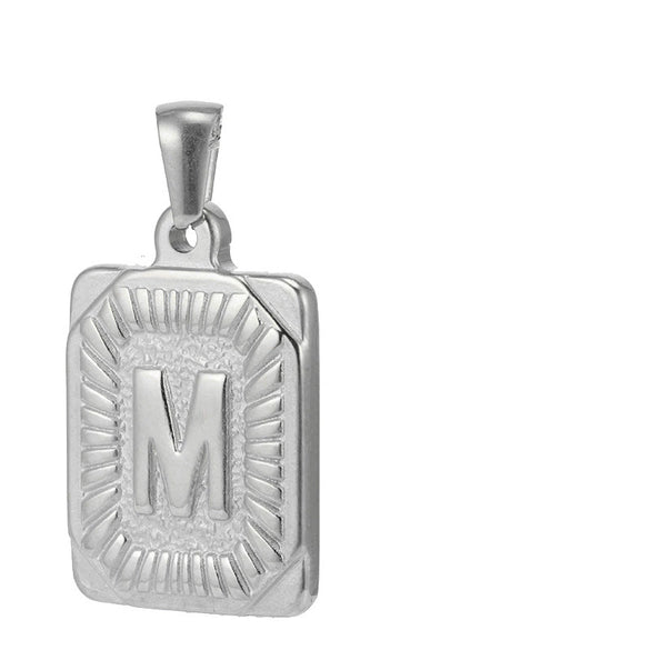 Pendant Necklace Stainless Steel 18K Electroplated Letter Design