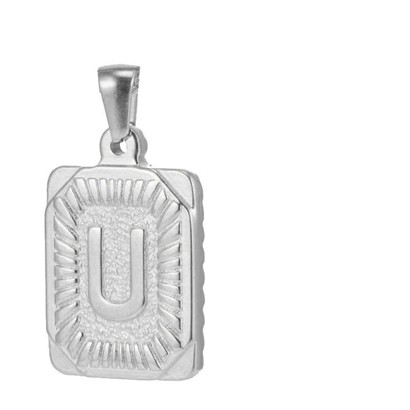 Pendant Necklace Stainless Steel 18K Electroplated Letter Design
