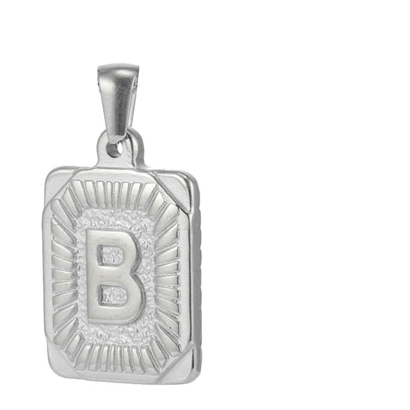 Pendant Necklace Stainless Steel 18K Electroplated Letter Design