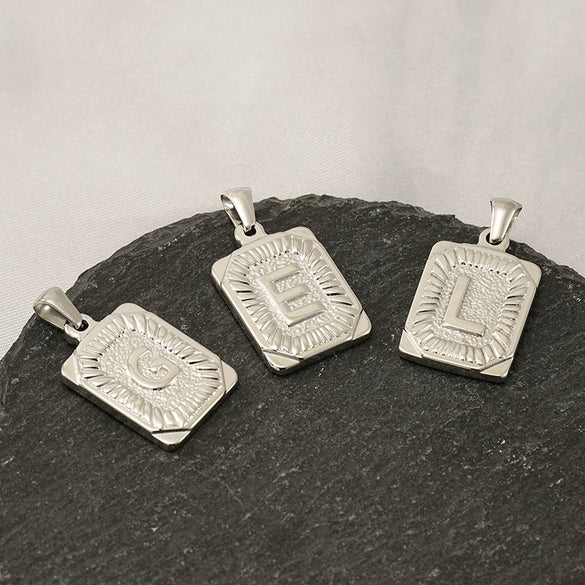 Pendant Necklace Stainless Steel 18K Electroplated Letter Design