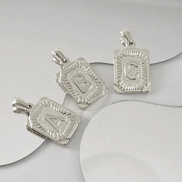 Pendant Necklace Stainless Steel 18K Electroplated Letter Design