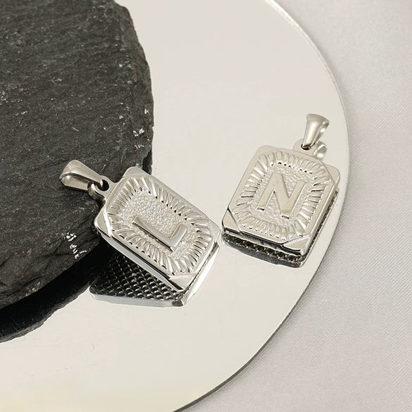 Pendant Necklace Stainless Steel 18K Electroplated Letter Design