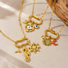 Pendant Necklace Stainless Steel Marine Biological Animal Style Electroplating Bone Chain For Women