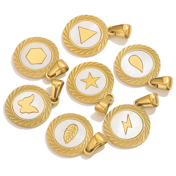 Pendant Necklace Stainless Steel Natural Shell Electroplating Jewelry Wholesale Accessories