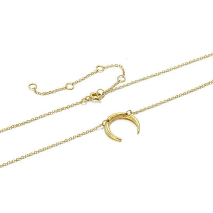 Stainless Steel Fashion Plating Moon No Inlay Necklace