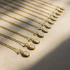 Pendant Necklace Stainless Steel Oval Dripping Oil Letter Pattern For Women