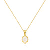 Pendant Necklace Stainless Steel Oval Dripping Oil Letter Pattern For Women
