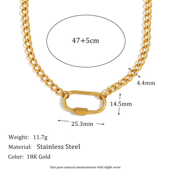 Pendant Necklace Stainless Steel Plated 18K Gold Geometric Rectangular Simple Style