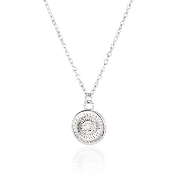 Pendant Necklace Stainless Steel Retro Portrait Three Dimensional Relief Coin Electroplated Unisex