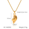 Pendant Necklace Stainless Steel Titanium Steel Conch Marine Scenery Animal Zodiac Geometric Electroplating Twist Chain