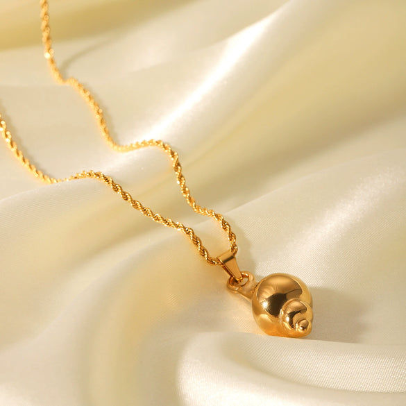 Pendant Necklace Stainless Steel Titanium Steel Conch Marine Scenery Animal Zodiac Geometric Electroplating Twist Chain
