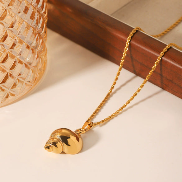 Pendant Necklace Stainless Steel Titanium Steel Conch Marine Scenery Animal Zodiac Geometric Electroplating Twist Chain