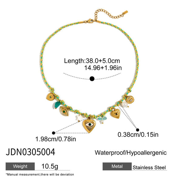 Pendant Necklace Stainless Steel Titanium Steel Freshwater Pearl Natural Stone Zircon Geometric Electroplating Women's